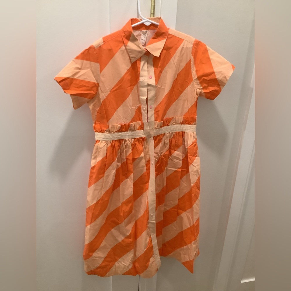 Tia Cibani Orange Striped Dress size 9/10